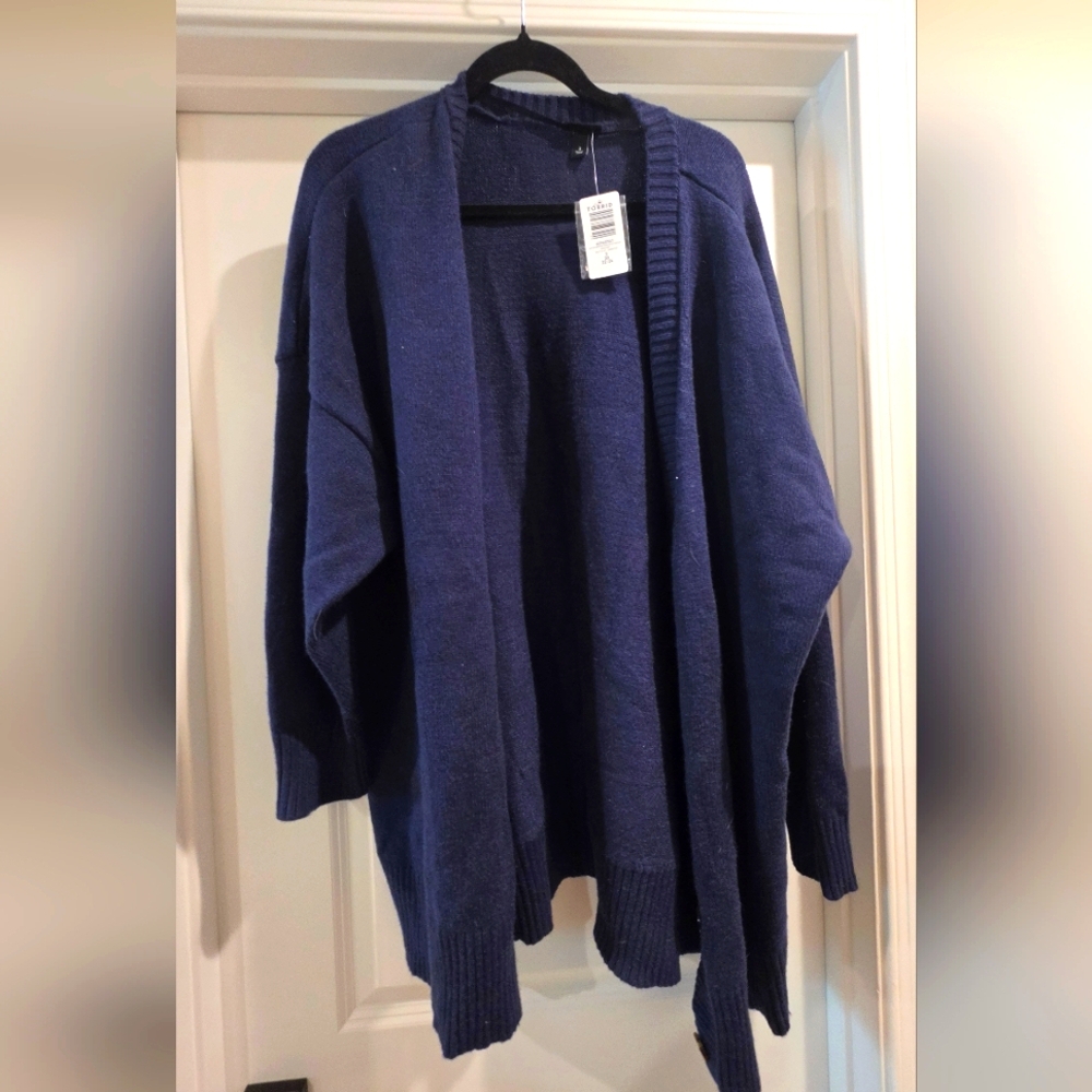 Torrid Women's Open Front Navy Blue Cardigan Sweater